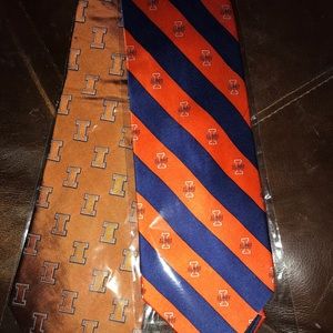 2 Illinois neckties 100% silk new